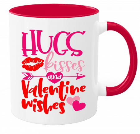 Cana personalizata HUGS KISSES AND VALENTINE WISHES [1]