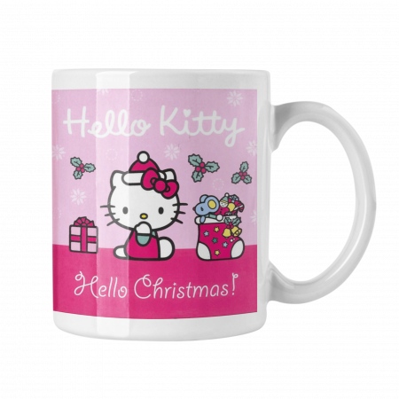 Cadouri de Craciun - Cana personalizata pentru Hello Kitty, Craciun Fericit!