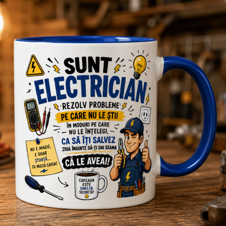 Căni MESERII - Cana personalizata - SUNT ELECTRICIAN