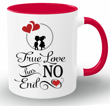 Cana personalizata TRUE LOVE HAS NO END [1]