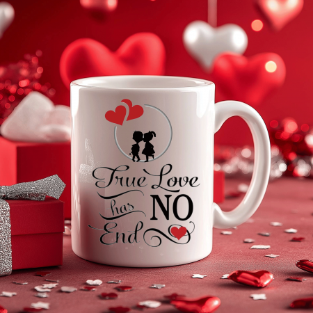 Cana personalizata TRUE LOVE HAS NO END [3]