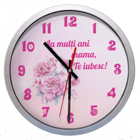 Ceasuri personalizate - Ceas personalizat floral cu mesaj