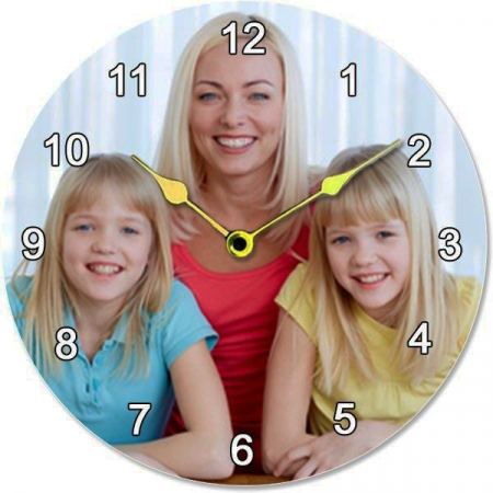 Ceas rotund de sticla diametru 18 cm - personalizat cu poza [2]