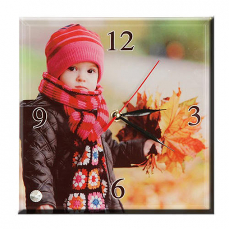 Ceasuri personalizate - Ceas personalizat poza mesaj din Sticla 20x20 cm