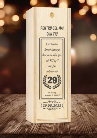 PRODUSE GRAVATE - Cutie lemn personalizata gravura - Pentru cel mai bun
