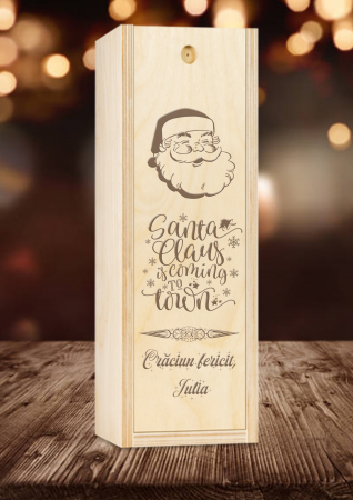 Cadouri de Craciun - Cutie lemn personalizata gravura - Craciun Fericit!