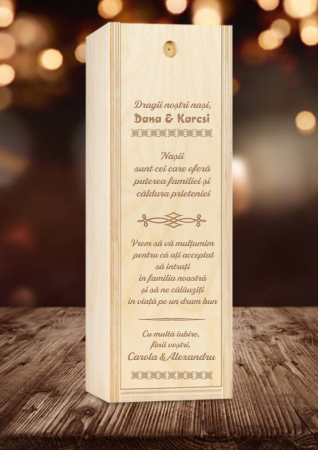 Cutie lemn personalizata gravura - Nasii puterea familiei