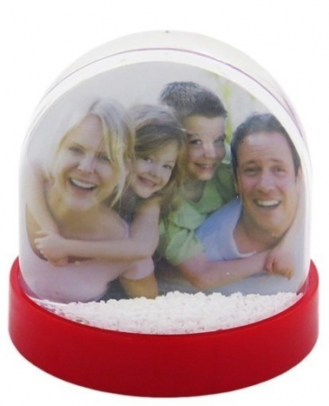 Cadouri de Craciun - Glob foto rotund - zapada personalizat cu 2 poze