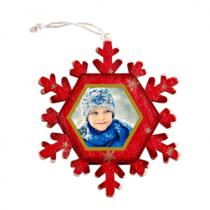 Fulg de zapada rosu personalizat cu poza