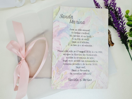 Invitatii de botez - Invitatie botez cod 17077A LUX