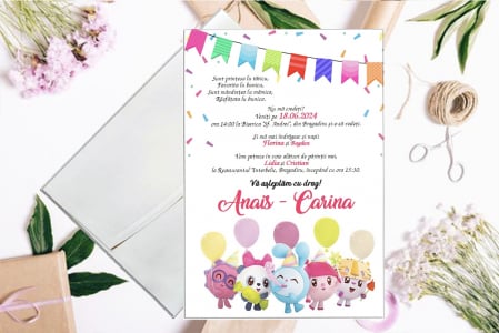Invitatii de botez - Invitatie botez cod N24 x babyriki