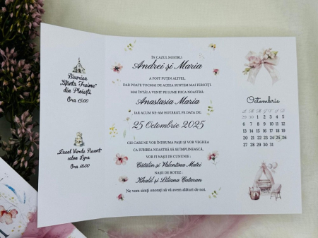Invitatii de botez - Invitatie nunta si botez cod 11482 LUX