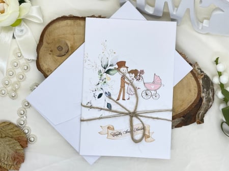 Invitatii de botez - Invitatie nunta+botez cod 11460 LUX