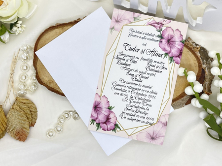 Invitatii de nunta & botez - Invitatie nunta cod 7061 LUX