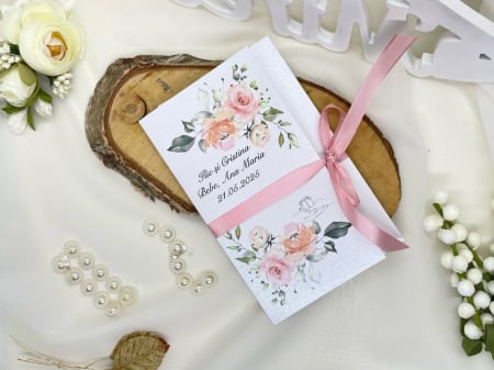 Invitatii de botez - Invitatie nunta + botez cod 11472 LUX