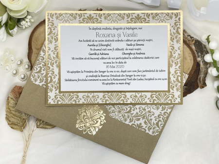 Invitatii de nunta & botez - Invitatie nunta cod 6648 LUX