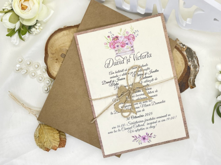 Invitatii de nunta & botez - Invitatie nunta cod 6527 LUX