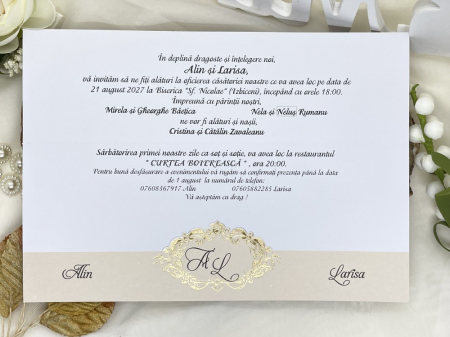 Invitatii de nunta & botez - Invitatie nunta cod 6666 LUX