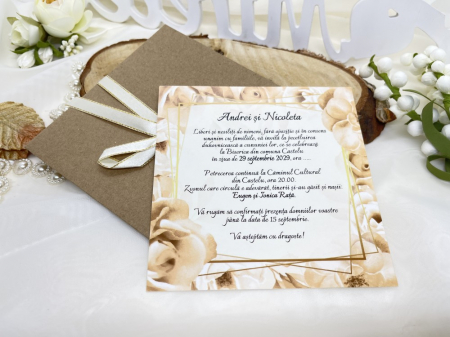 Invitatii de nunta & botez - Inviatie nunta cod 7027 LUX