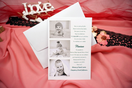 Invitatii de botez - Invitatii de botez N24_x_M43 cu poza bebelusului