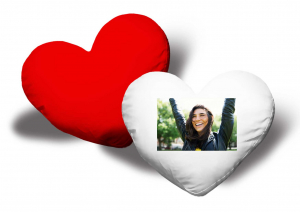 Perne personalizate - Perna inima personalizata cu poza si mesaj