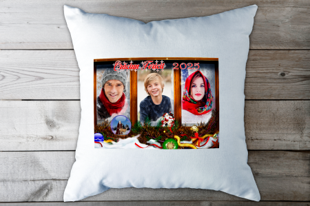 Pernă personalizată CRACIUN 2025 cu 3 poze [2]