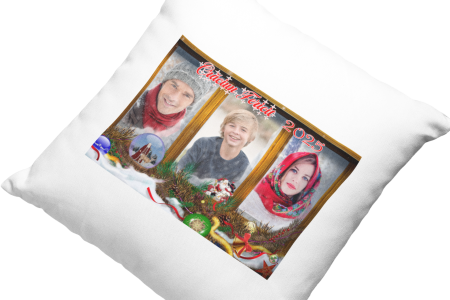 Pernă personalizată CRACIUN 2025 cu 3 poze [1]