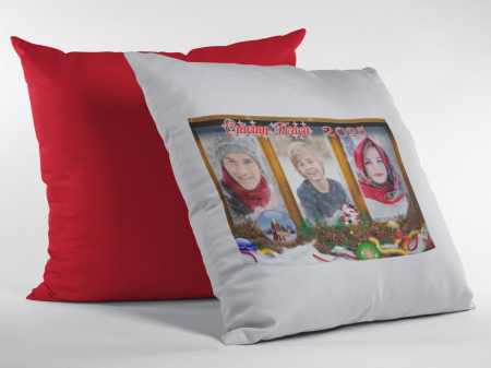 Cadouri de Craciun - Pernă personalizată CRACIUN 2025 cu 3 poze