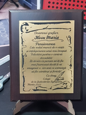 PLACHETE PERSONALIZATE - Placheta trofeu personalizabila pentru evenimente
