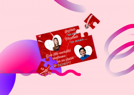 Puzzle personalizat - Puzzle personalizat cu poze si mesaj Te iubesc