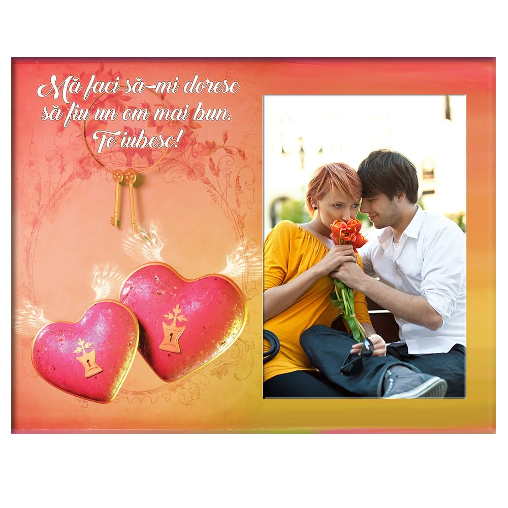 Rama foto personalizata cu poza - Te iubesc 6