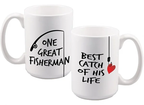 Cana personalizata - Set căni personalizate - BEST CATCH OF HIS LIFE