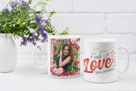 Cana personalizata cu poza - I will love you forever [1]