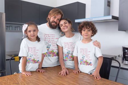 Set tricouri pentru familie cu mesaj - Paste fericit!