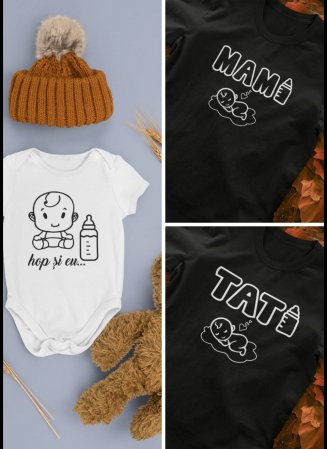 Set tricouri pentru familie cu mesaj - Mami, Tati, Bebe [1]