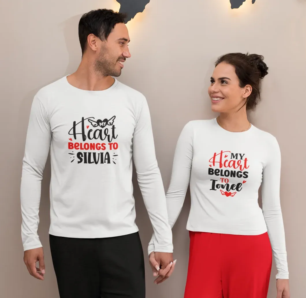 Set tricouri personalizate cu mesajul MY HEART BELONGS TO ... [2]