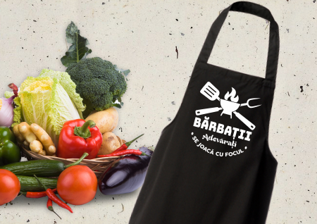 Sort bucatarie personalizat - Barbatii adevarati se joaca cu focul