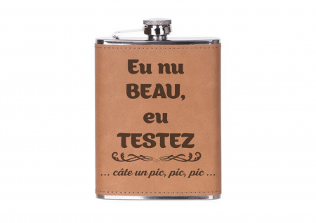 Sticla de buzunar personalizata - Sticla de buzunar personalizata - Eu nu beau, Eu testez