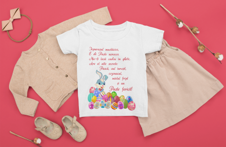 Tricou pentru copii personalizat cu text - Iepurasul de Paste [0]