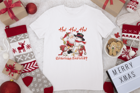Cadouri de Craciun - Tricou personalizat Craciun Fericit, Ho, Ho, Ho!