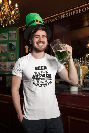 Tricou personalizat cu mesaj -  Beer is the answer [2]