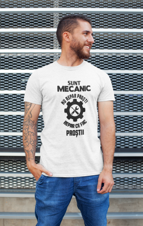 Tricou personalizat cu mesaj - Sunt mecanic, nu repar prosti [2]