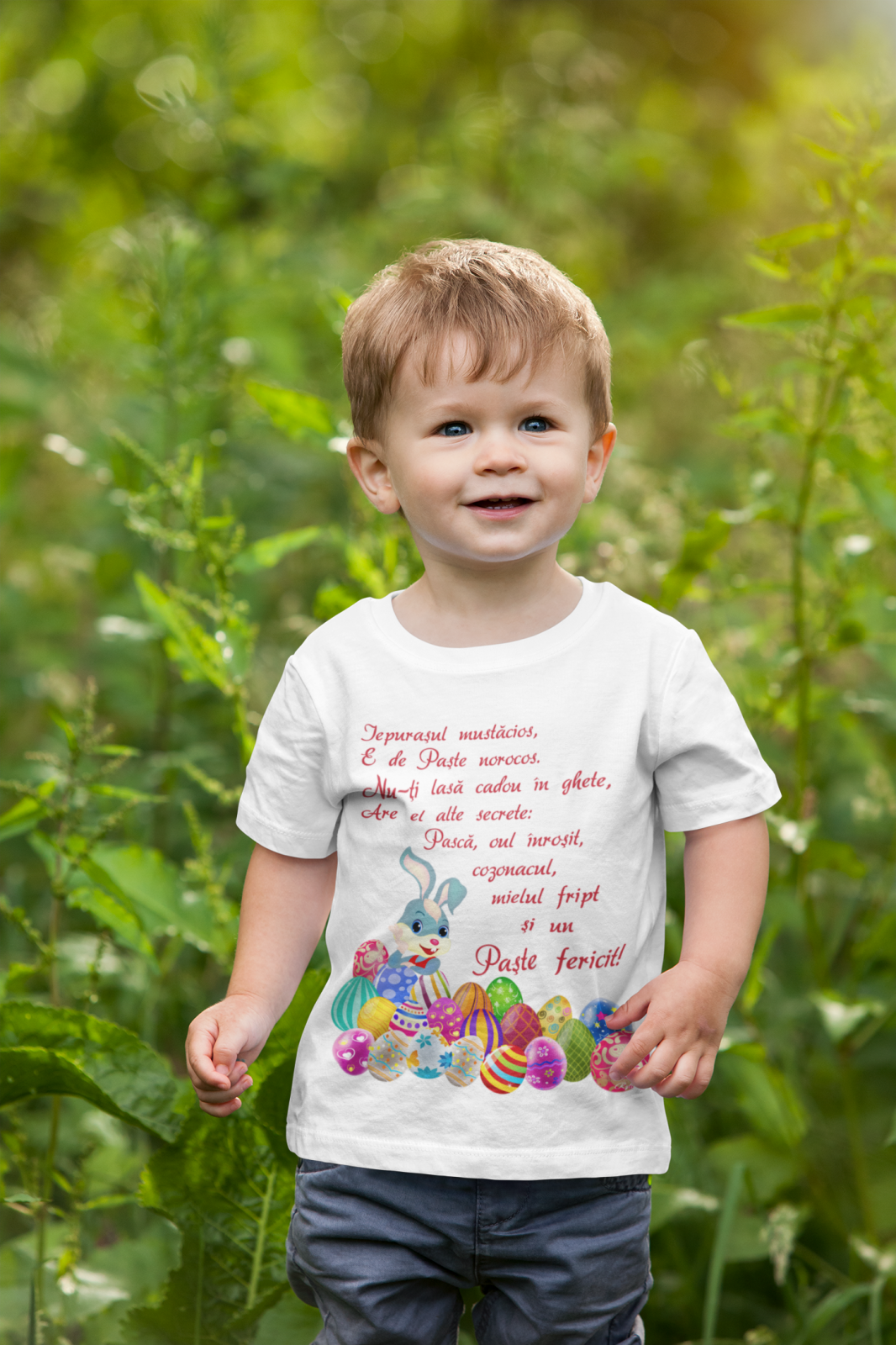 Tricou pentru copii cu text - Iepurasul Paste
