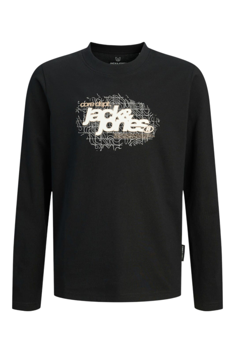 Bluza JACK &JONES Grid Branding Crew JNR - 12285159-Black [1]
