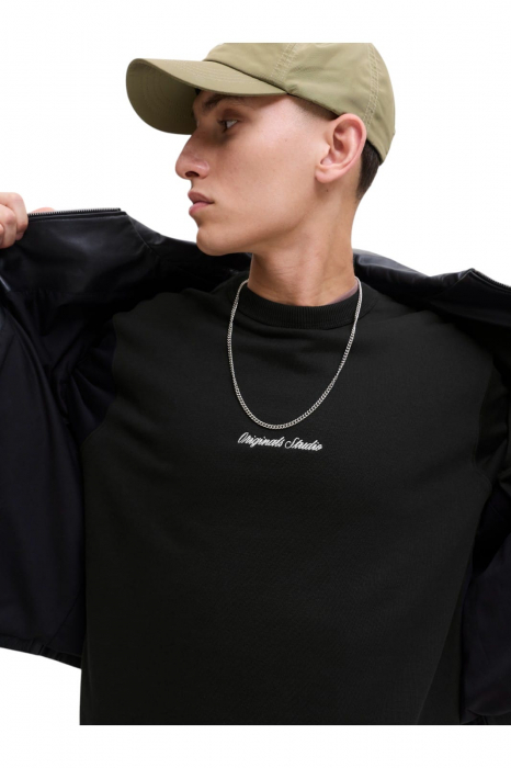 Bluza JACK &JONES Norrebro Emb Sweat Crew - 12282893-Black [3]
