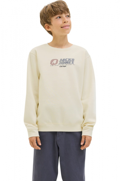 Bluza JACK &JONES Tier Print Crew SN JNR - 12284002-Sweet Corn [1]