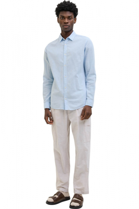 Camasa JACK &JONES Breeze Linen Blend - 12268964-Chambray Blue [5]