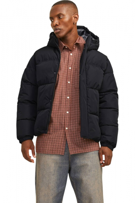 Geaca JACK JONES Bradley Puffer Hood - 12256974-Black