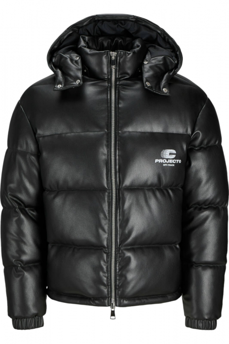 Geaca JACK JONES Terrain PU Puffer Hood - 12269722-Black