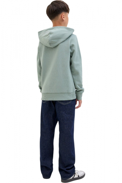 Hanorac JACK &JONES Geplas Sweat Hood JNR - 12279602-Iceberg Green [2]